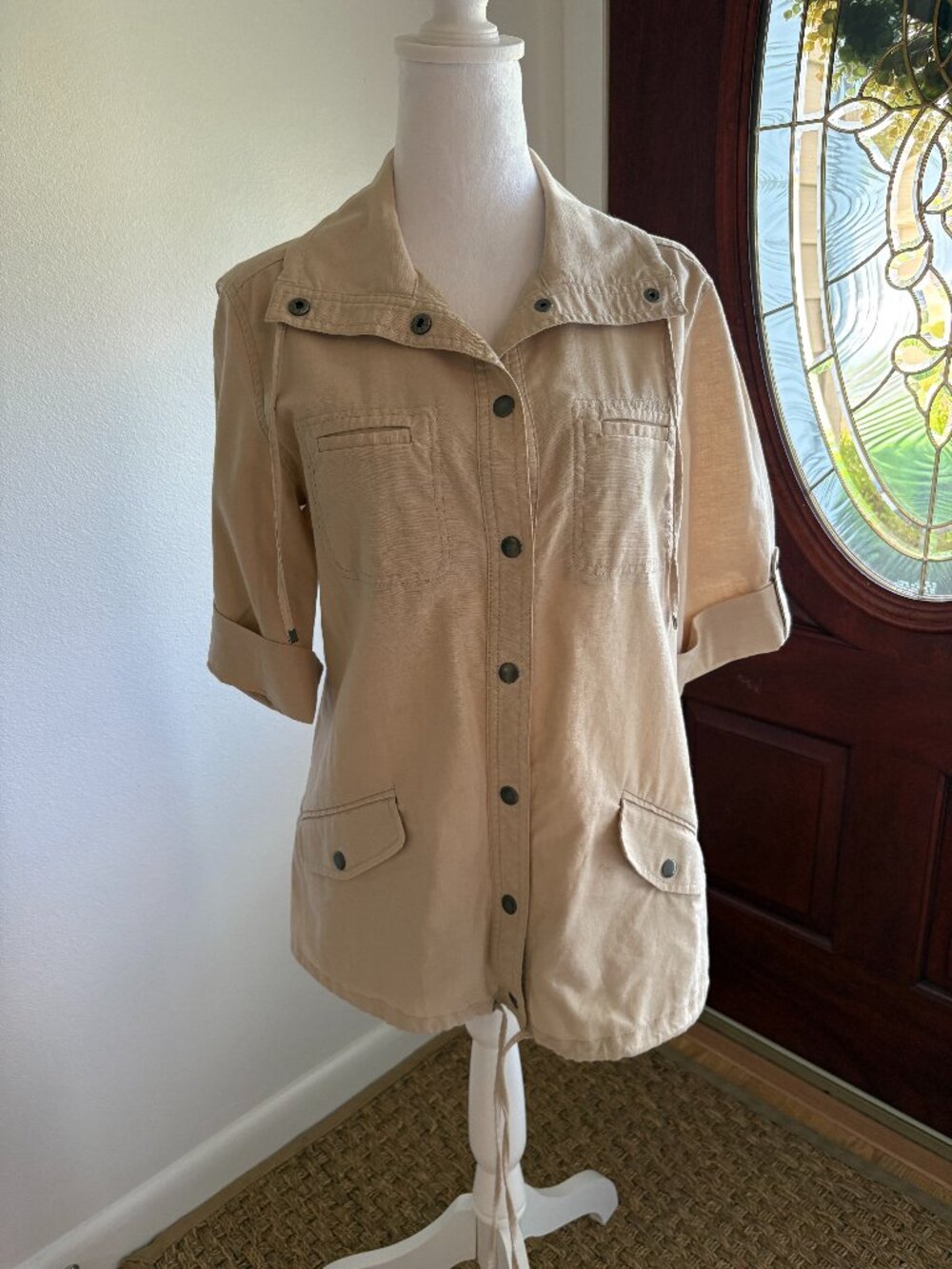 Croft & Barrow Women's Safari Style Shirt Snap Closure Size Small